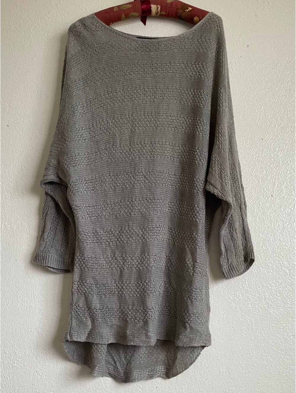 Tahari 100% linen open knit tunic sweater dolman Small coastal grandma luxury